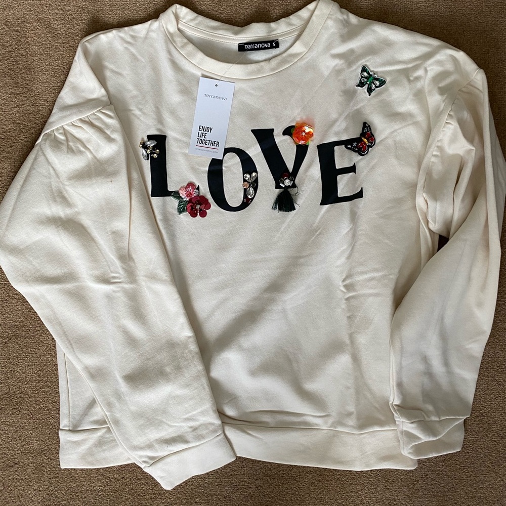 LOVE sweater, new with tags